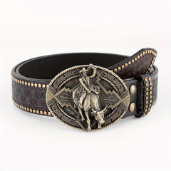 Men's Casual Retro Embossed Buckle Belt