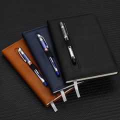 Soft Furnishings Notebook With Pen Slot & Elastic Band, Leather Texture