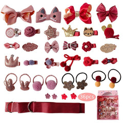 Baby Girls Cartoon Hair Ties Hair Clips Set, Holiday Gift