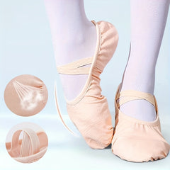 Kids Solid Dance Shoes Soft Sole Training Ballet Shoes
