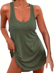 Racerback Nightdress Scoop Neck Tank Pajama Dress Women's Sleepwear