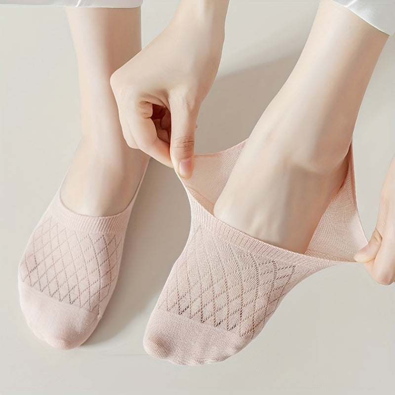 8 Pairs Argyle No Show Socks Women's Stocking
