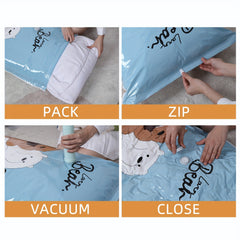 5pcs Vacuum Storage Bag Saving Wardrobe Bedroom Space Clothes Sealing Bag