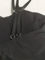One Shoulder Drawstring One Piece Swimsuit High Stretch