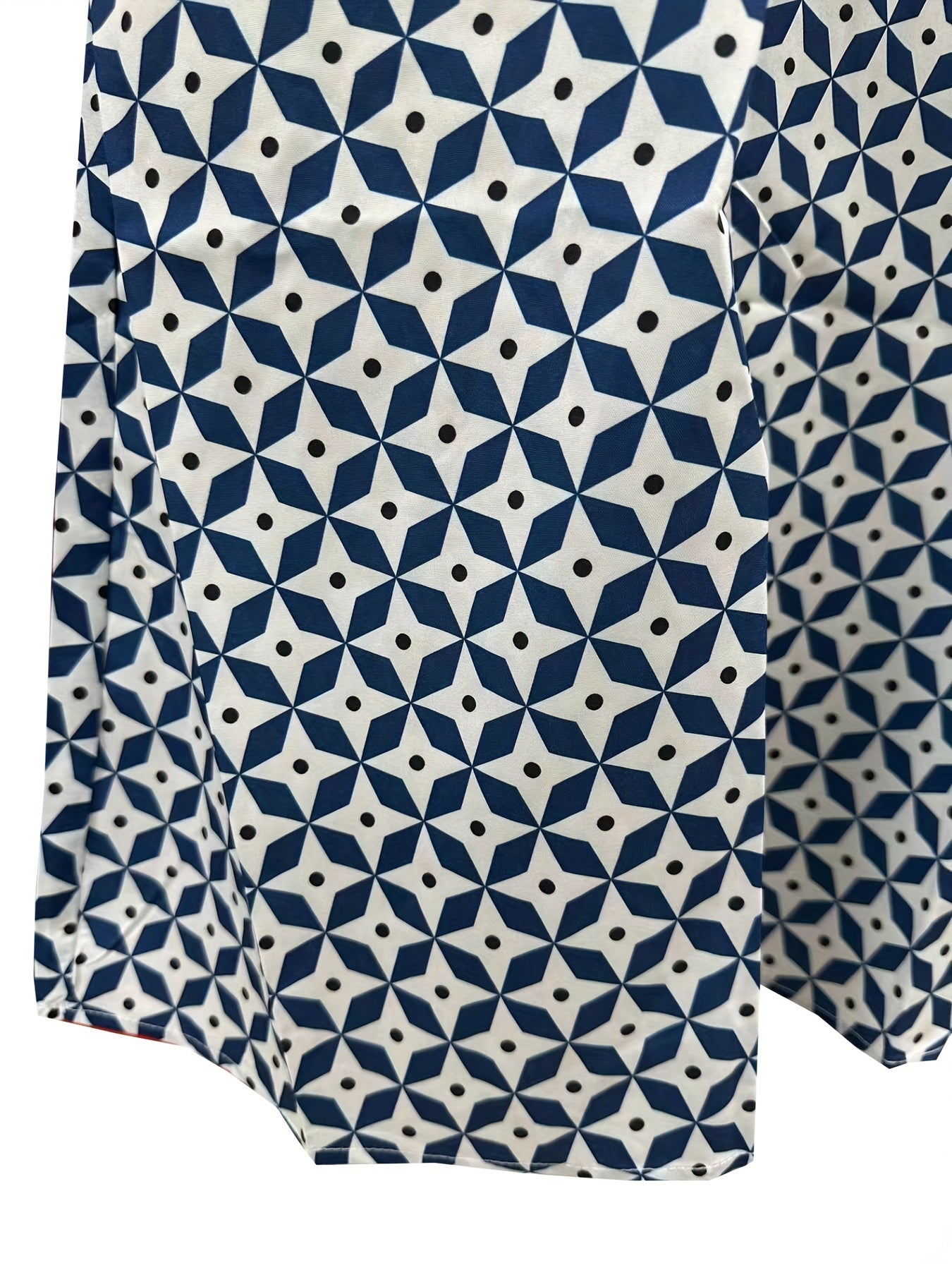 Button Front Allover Print Dress Casual Short Sleeve Dress