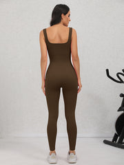 Women's Ribbed Tank Bodysuit Sleeveless Yoga Jumpsuit