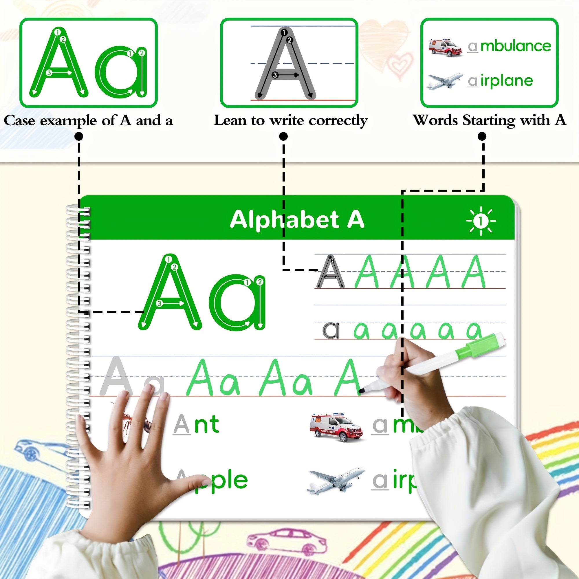 Preschool Activity Workbook Ages 3-6: Master Number & Letter Handwriting