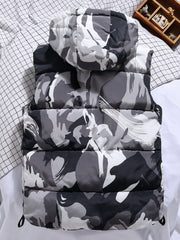 Men's Hooded Zip Up Vest for Autumn Winter Outdoor Activities