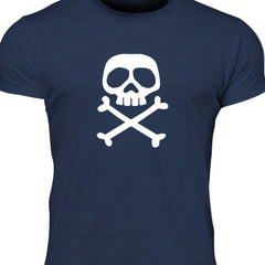 Men's Skull Print T Shirt for Summer Outdoor Activities