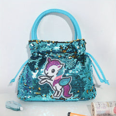 Sequin Unicorn Doll Handbag Coin Purse for Girls