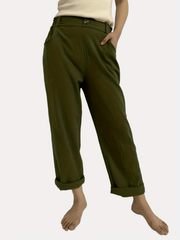 Y2K Solid Pockets Long Length Summer Pants Casual Loose Stylish High Waist Pants