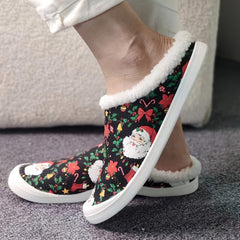 Women's Winter Fur Boots Slip On Lightweight Santa Claus Red Flow
