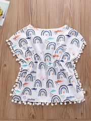 Baby Girls Cartoon Graphic Sleeveless Cover Up Dress