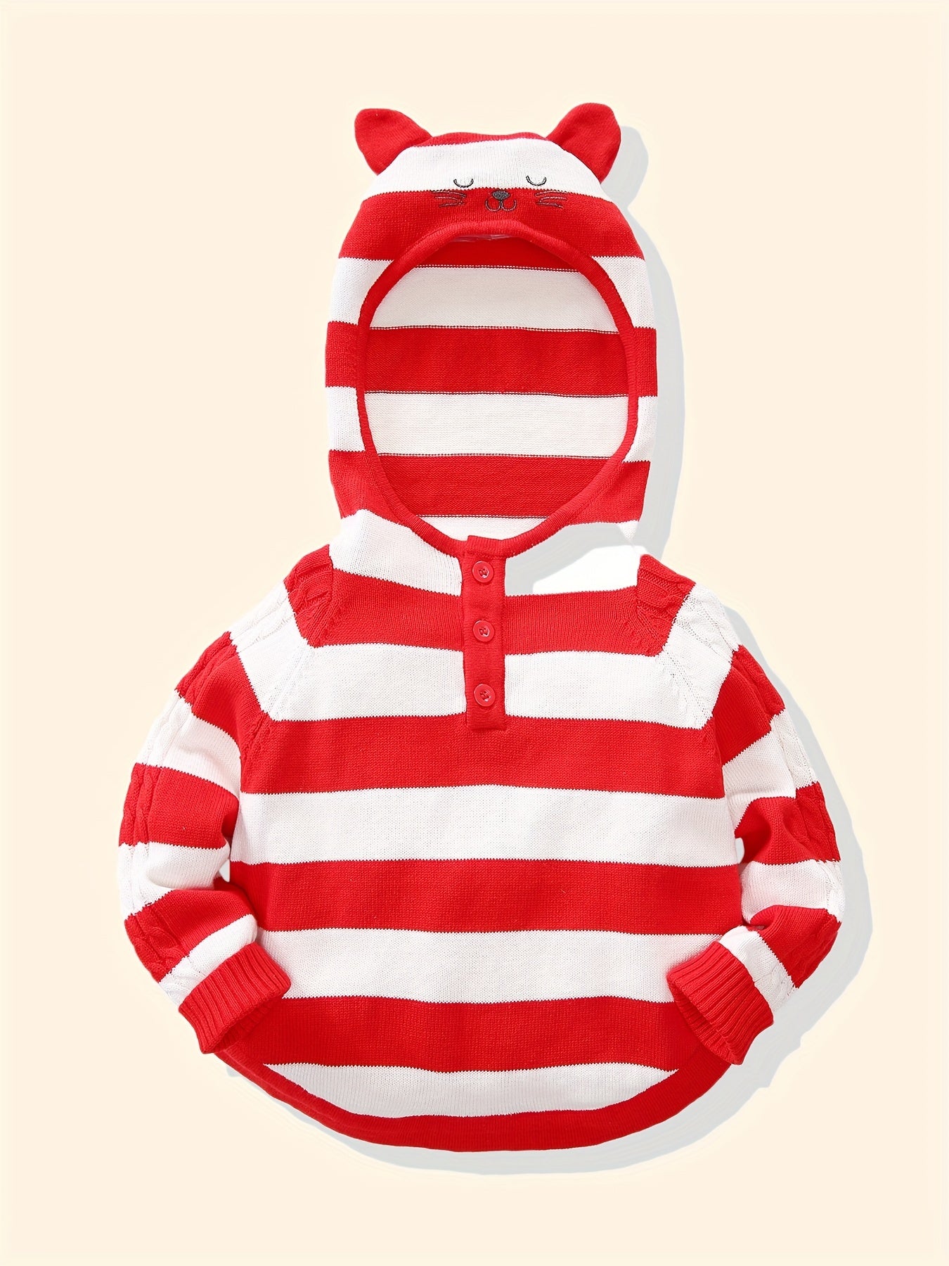 Baby Thin Stripe Hooded Sweater Newborn Cotton Hoodie