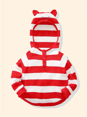 Baby Thin Stripe Hooded Sweater Newborn Cotton Hoodie