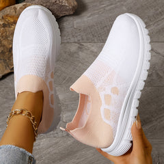 Two Tone Mesh Breathable Flying Woven Shoes Lightweight Wear Resistance Non Slip