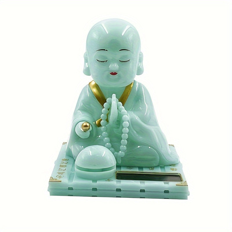 Small Monk Car Creative Ornaments Nodding Knocking Wooden Fish Doll