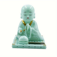 Small Monk Car Creative Ornaments Nodding Knocking Wooden Fish Doll
