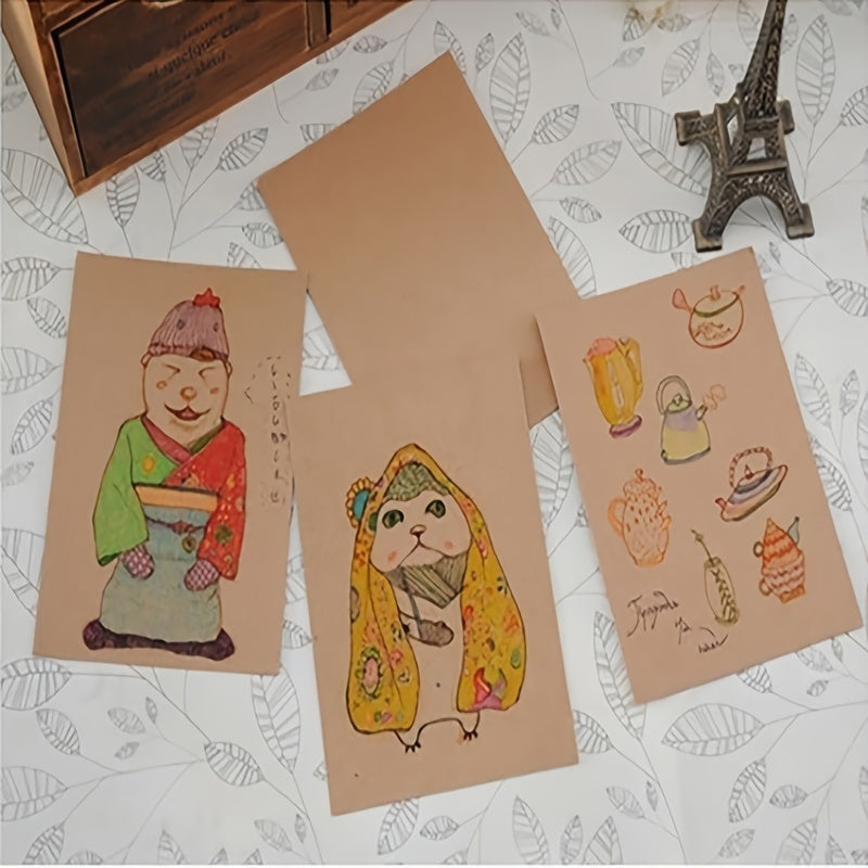 20pcs Thick Cowhide Cardboard DIY Small Card Blank Postcard Bookmark Paper