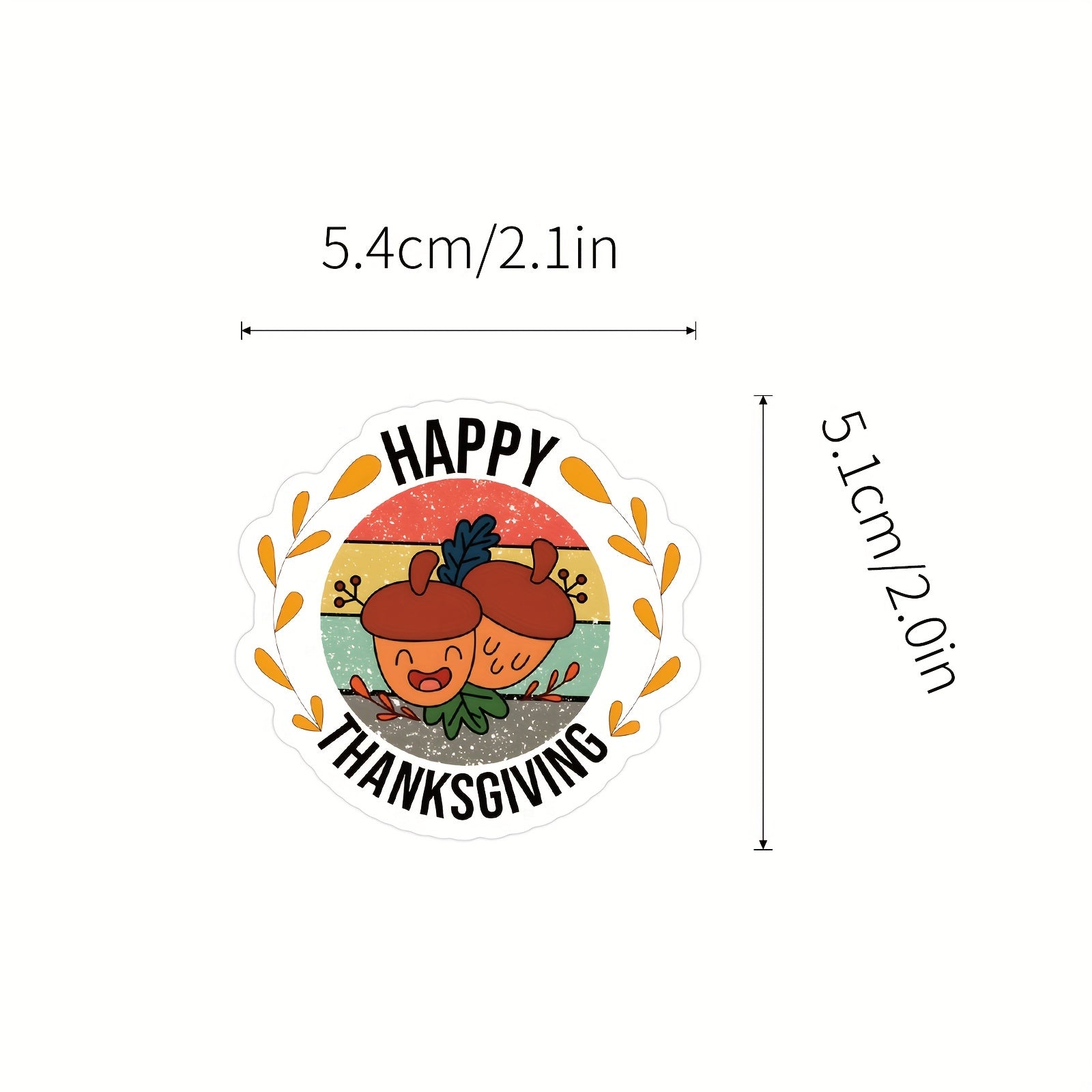 60pcs Thanksgiving Cartoon Stickers for Water Bottles Laptop Bumper Skateboard