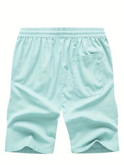 Men s Cotton & Linen Blend Drawstring Shorts