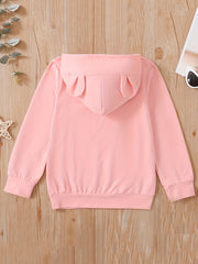 Girls' Cartoon Cat Bear Ear Hoodie Casual Sweatshirt Top