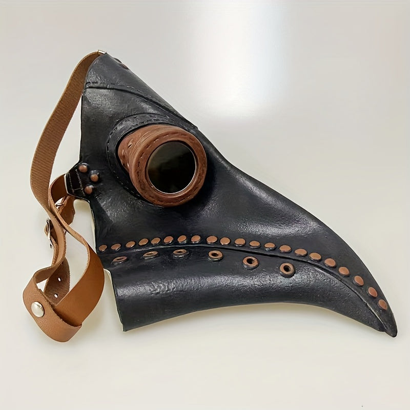 Furry Mask Plague Doctor Halloween Costume Props Leather Masks Adults