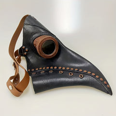 Furry Mask Plague Doctor Halloween Costume Props Leather Masks Adults