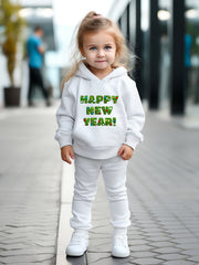 OERYUI Happy Year Hooded Pullover Pants Set for Boys & Girls