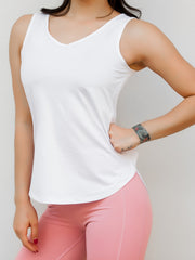 Mesh V-Neck Tank Top Sleeveless Yoga Fitness T-Shirt Women's Activewear