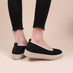 Breathable Knit Loafers Casual Slip On Platform Shoes