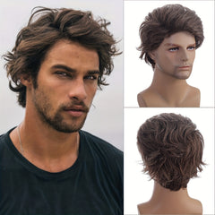 Men's Short Curly Wig Synthetic Heat Resistant Cosplay Halloween Wig