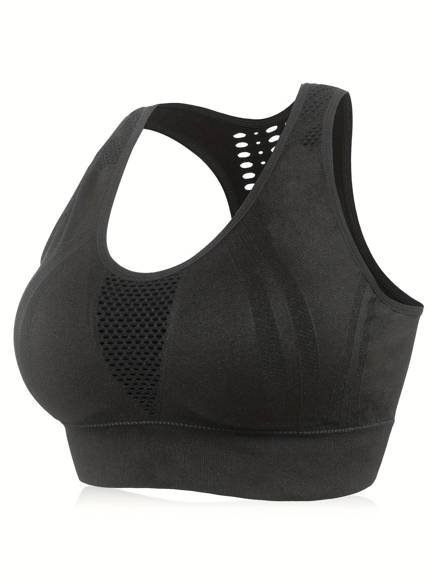 Mesh Full Cover Fitness Bra with Removable Pads