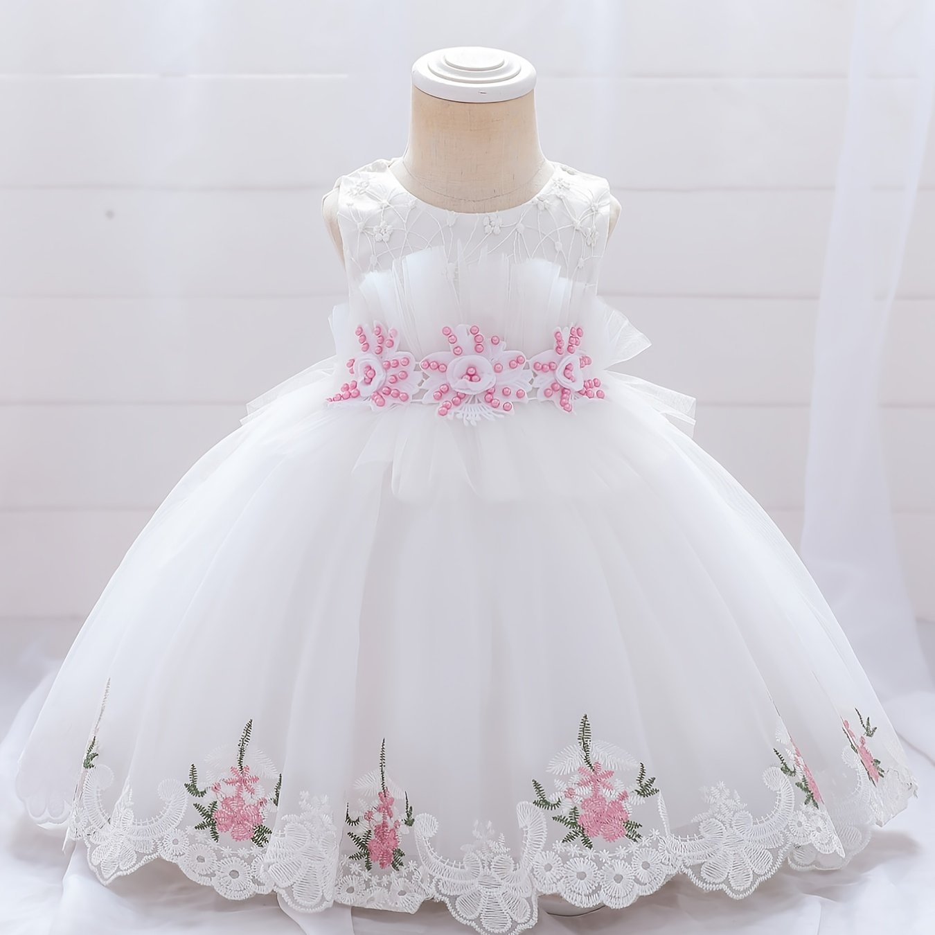 Baby Girl Mesh Embroidered Princess Dress