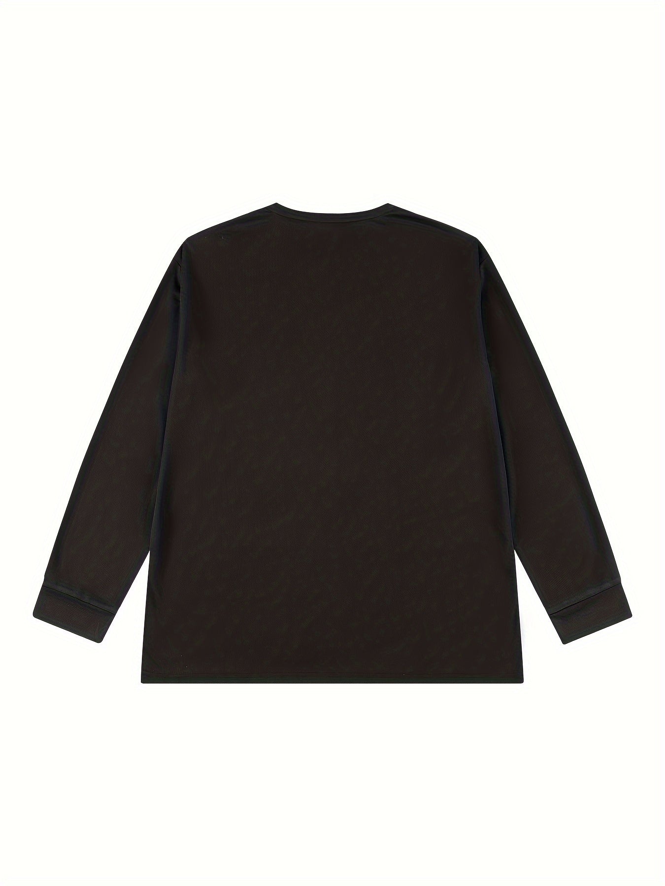 Veidorn Creative Letter Print Men's Long Sleeve Active Tee