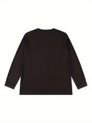 Veidorn Creative Letter Print Men's Long Sleeve Active Tee