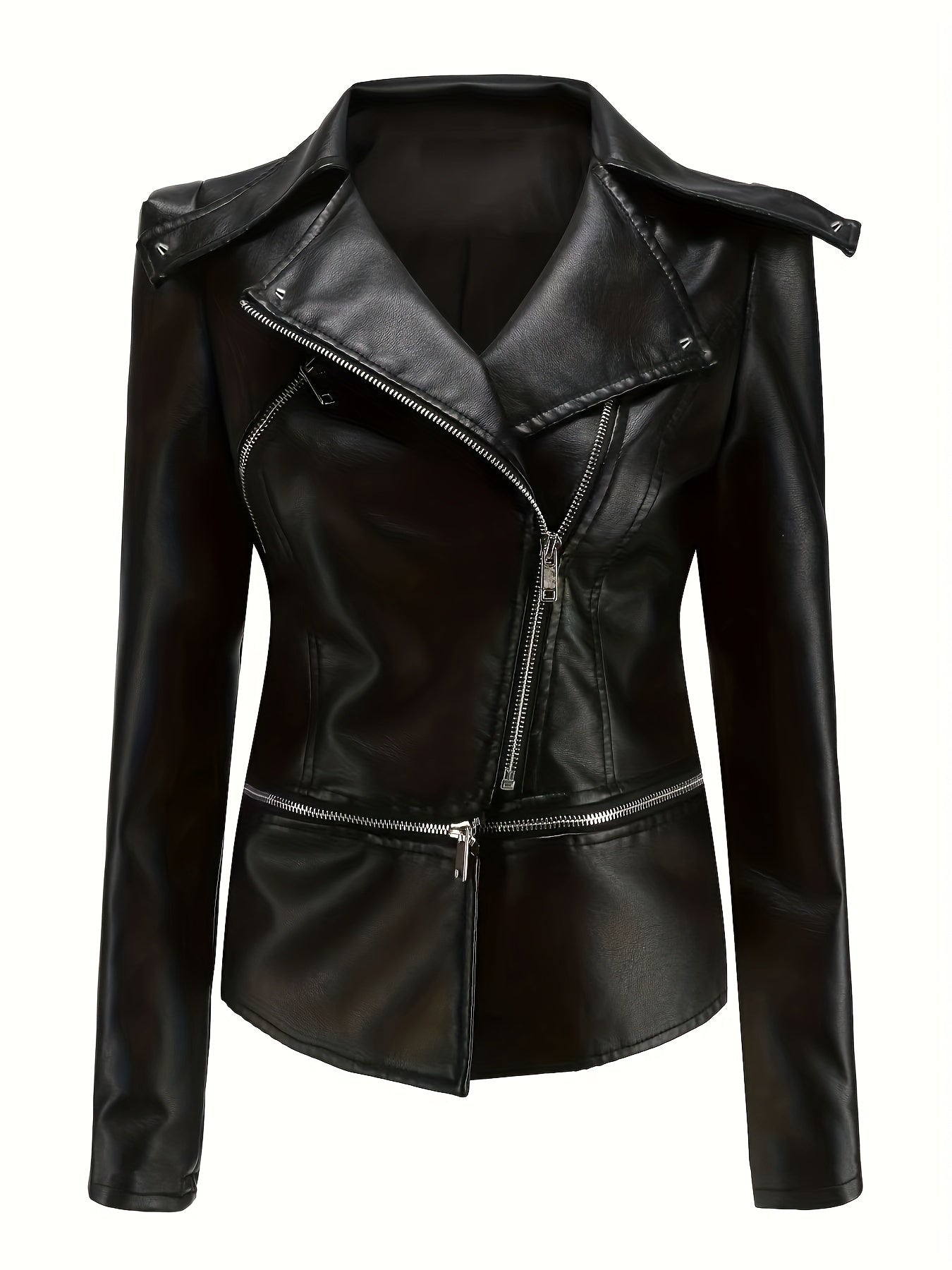 Zip Up Jacket Long Sleeve Lapel Neck Women's Clothing