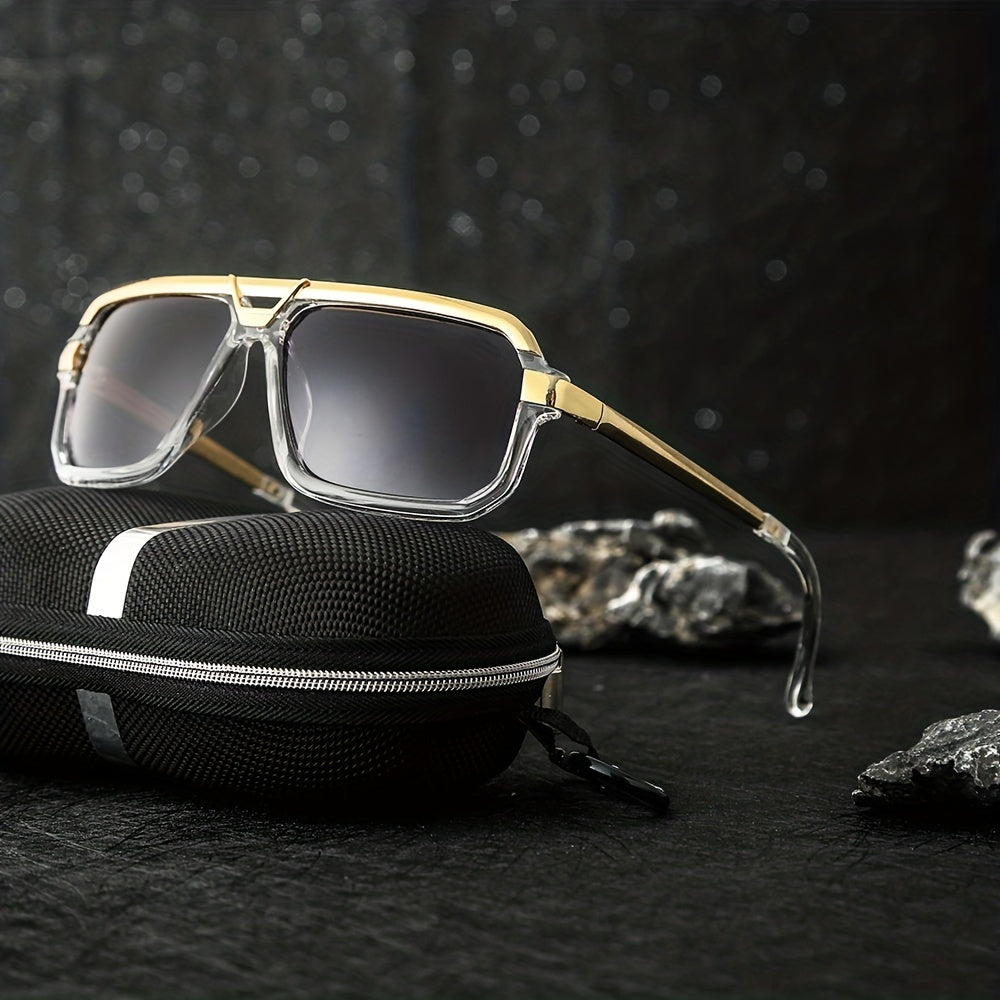 Men's Metal Frame Sunglasses Casual Mixed Decorative Eyewear