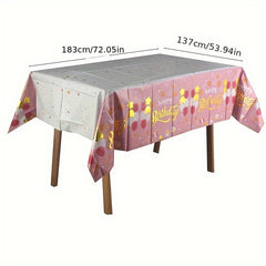 Happy Birthday Aluminum Foil Tablecloth 137x182 cm