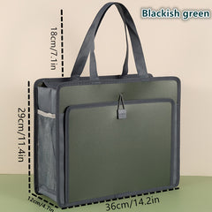 Handheld Waterproof Book Bag - Large Capacity Zipper Tutoring Bag