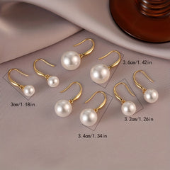 Faux Pearl Drop Earrings for Girls