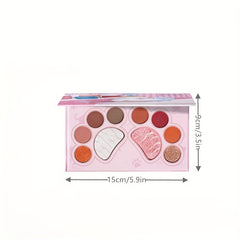 10 Colors Matte Pearly Eyeshadow Palette in Cat Paw Shape