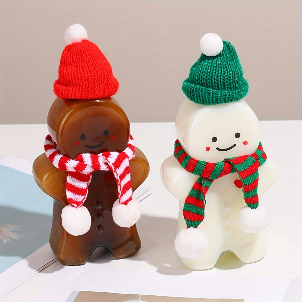 500ml Christmas Snowman Water Bottle Leakproof Juice Milk Cup