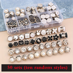 50pcs Anti Glare Brooch Dress Neckline Pearl Pin Seam Buckle