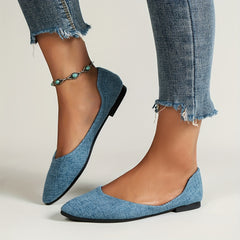 Women's Pointed Toe Slip On Canvas Shoes