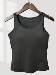 Women's Padded Sports Tank Top Workout Running Fitness Yoga Sleeveless Shirts