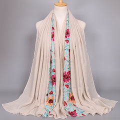 Embroidered Floral Shawl Scarf Floral Bandana Scarves Neck Scarf Wrap