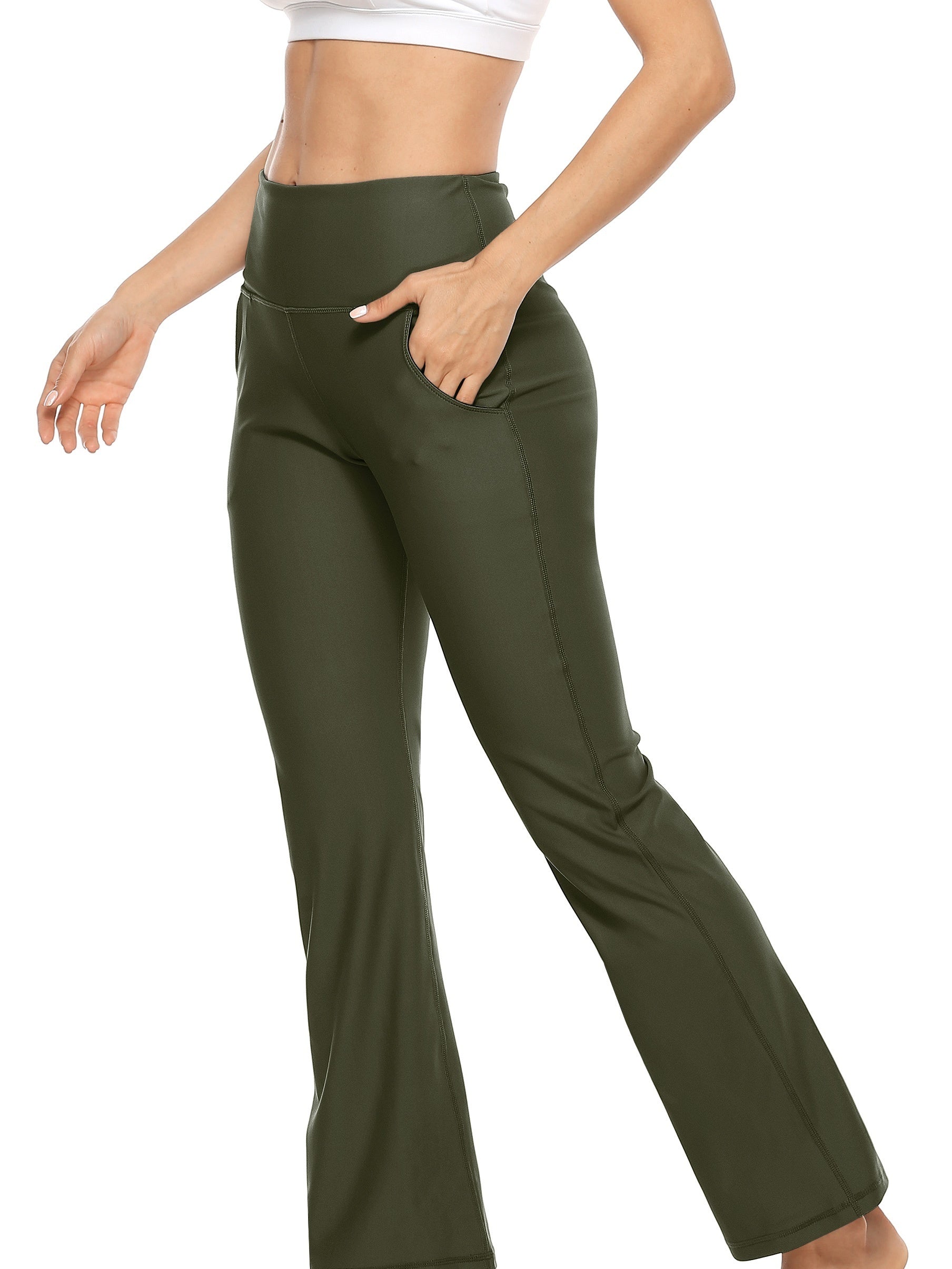 Flare Bootcut Yoga Pants High Waist with Pockets