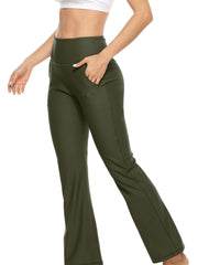 Flare Bootcut Yoga Pants High Waist with Pockets