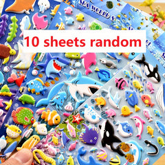 10 Pack Ocean Theme PVC Stickers Sea World Animal Decals for Cars Laptops